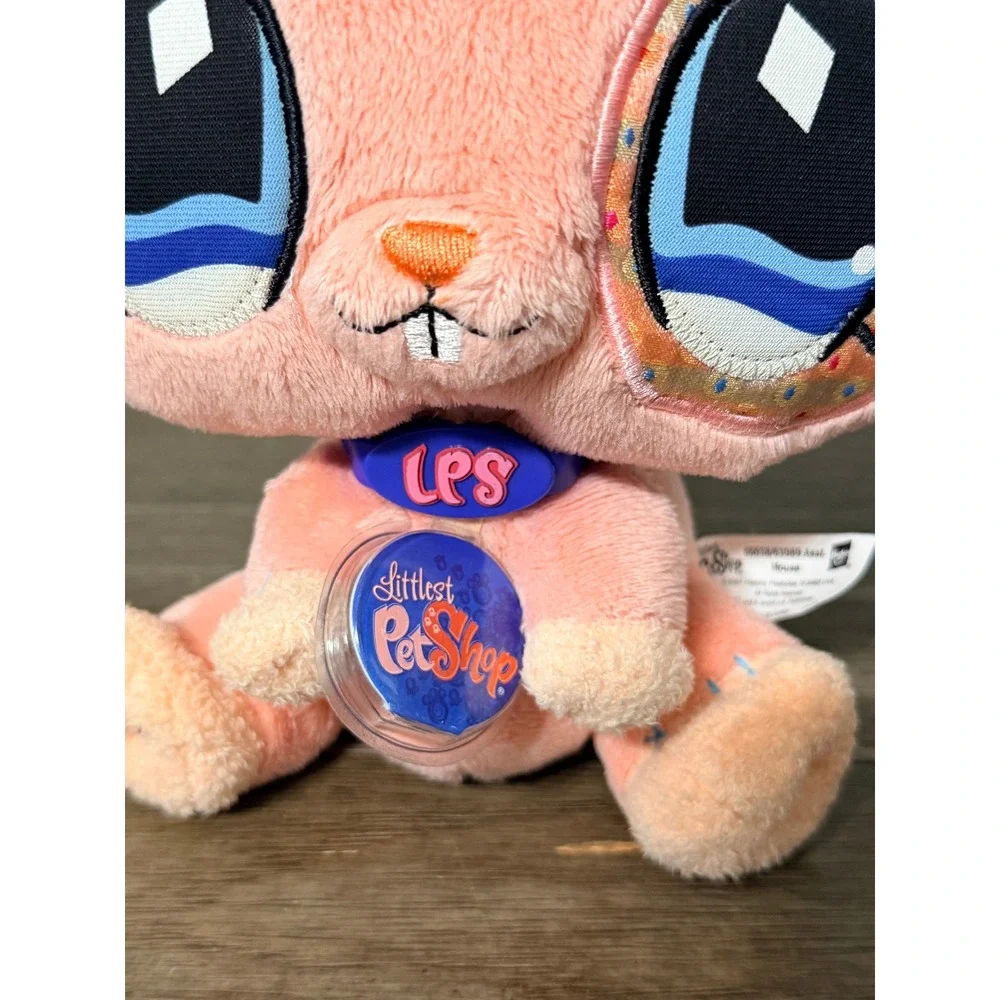 Littlest Pet Shop Pink Mouse Plush 2007 Hasbro LPS Stuffed Animal Glitter Eyes